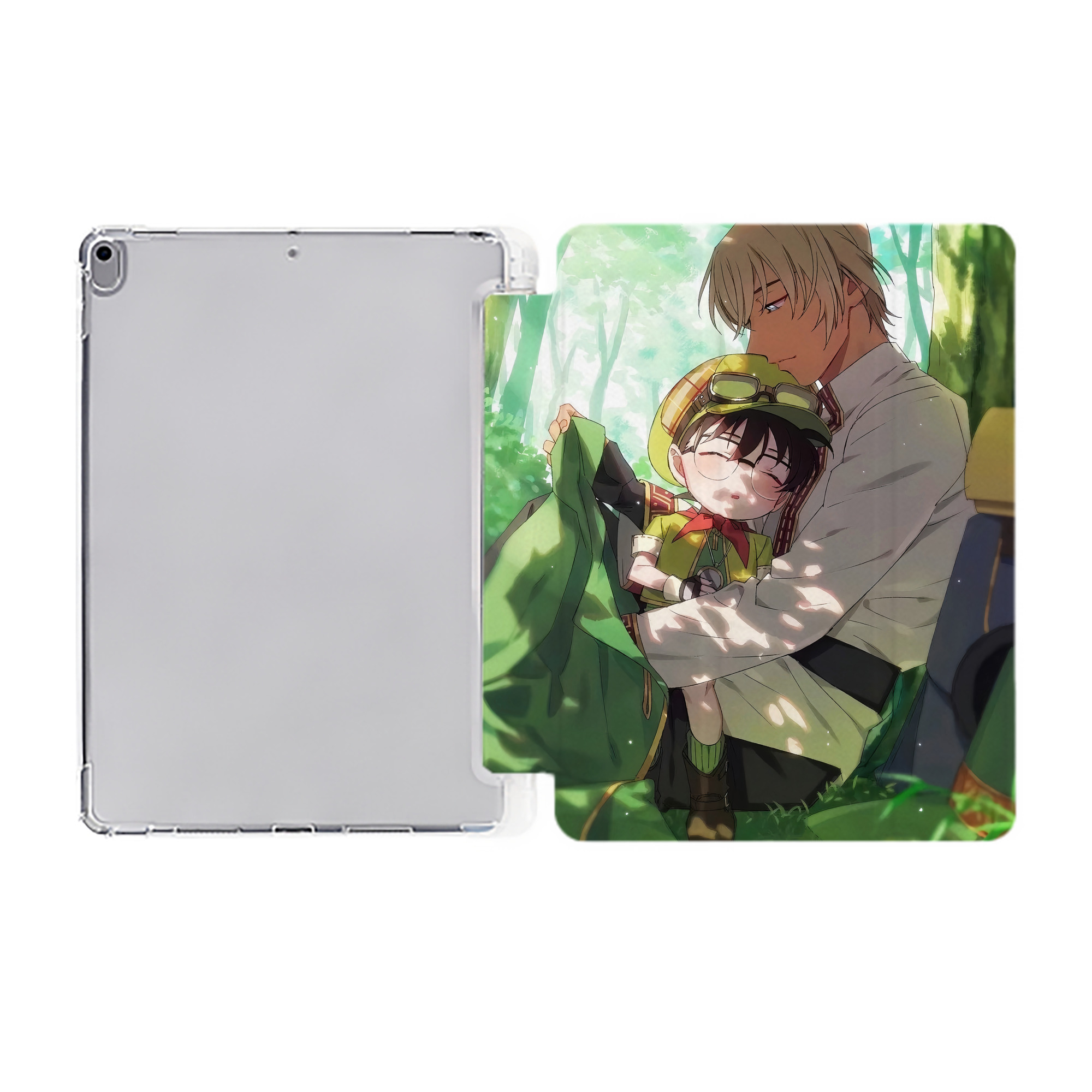 （画像用） 名探偵コナン Detective Conan IPad ケース ペン収納付き 三つ折りスタンド PUレザー×シリコン 対応機種9.5/10.5/10.9インチ